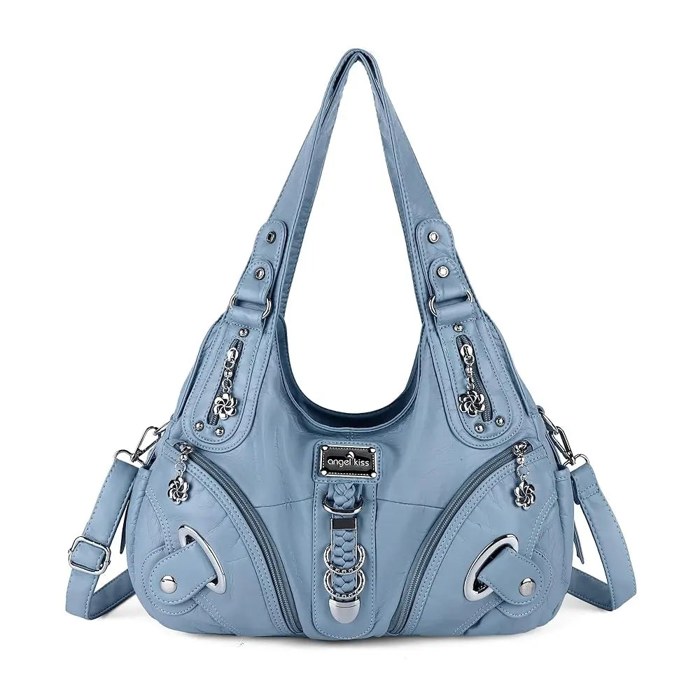 Angel Kiss Vintage Crossbody Bag, PU Hobo Satchel Tote, Lightweight Elegant Convertible Shoulder Handbag, Fashion Women’s Commuter Bag, Perfect for Everyday Summer Wear and Mother’s Day Presents