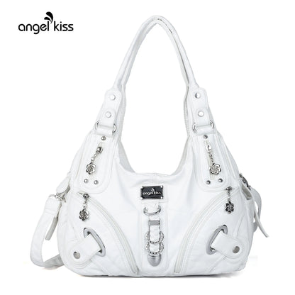 Angel Kiss Vintage Crossbody Bag, PU Hobo Satchel Tote, Lightweight Elegant Convertible Shoulder Handbag, Fashion Women’s Commuter Bag, Perfect for Everyday Summer Wear and Mother’s Day Presents