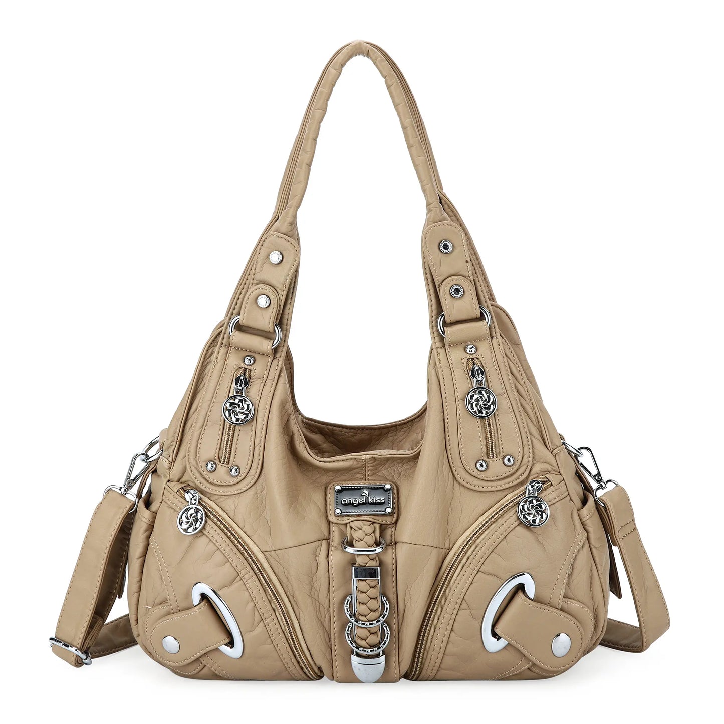 Angel Kiss Vintage Crossbody Bag, PU Hobo Satchel Tote, Lightweight Elegant Convertible Shoulder Handbag, Fashion Women’s Commuter Bag, Perfect for Everyday Summer Wear and Mother’s Day Presents