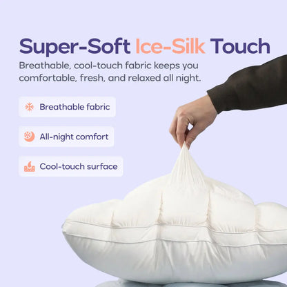 Mellow Sleep Mellow Puff Pillow – Soft Quilted Grid Puff Bed Pillow, Fluffy Plush Pillow Delivering Cloud-Like Comfort, Breathable Support for Side, Back & Stomach Sleepers, Cozy Pillow for Improved Sleep Quality
