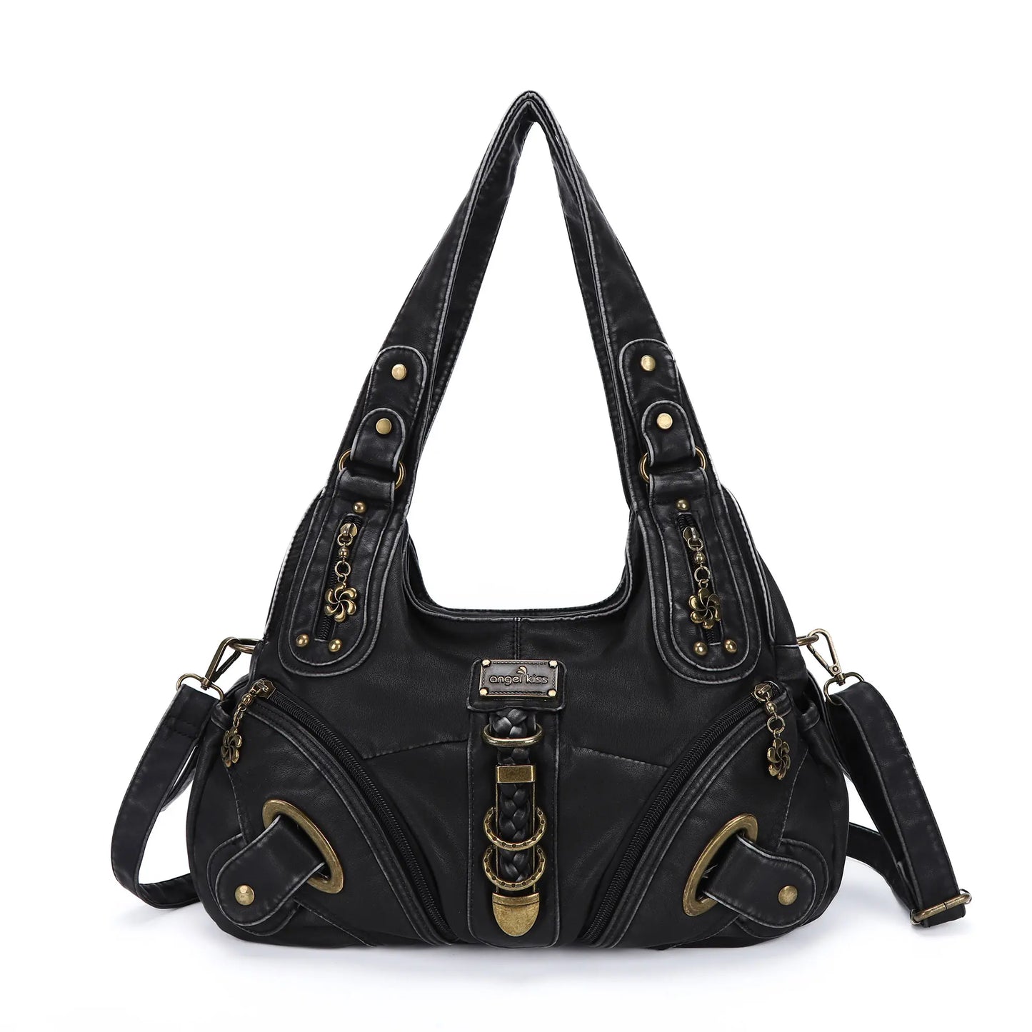 Angel Kiss Vintage Crossbody Bag, PU Hobo Satchel Tote, Lightweight Elegant Convertible Shoulder Handbag, Fashion Women’s Commuter Bag, Perfect for Everyday Summer Wear and Mother’s Day Presents