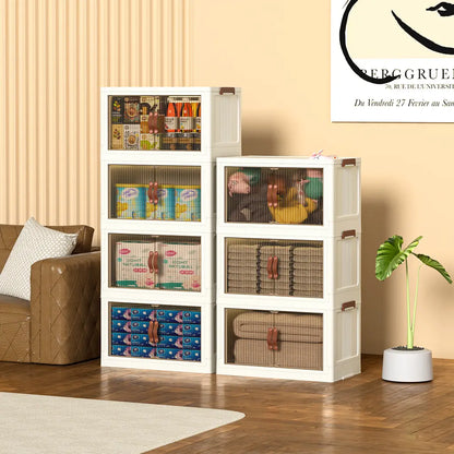 ONAIL Foldable Storage Boxes with Lids & Wheels, Available in 40/64/128QT, 1–5 Tier Stackable Storage Organiser for Home, Kitchen, Bedroom, Bathroom and Warehouse
