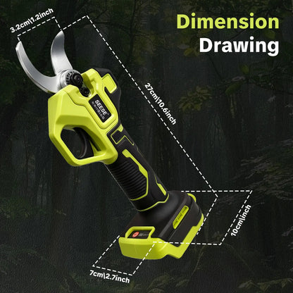 SEESE Cordless Electric Garden Pruning Shears, 1.25 Inch Cutting Capacity Brushless Power Pruner with Dual 21V Batteries, Ideal for Trimming Trees, Shrubs & Flower Bushes