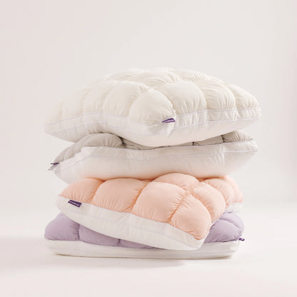 Mellow Sleep Mellow Puff Pillow – Soft Quilted Grid Puff Bed Pillow, Fluffy Plush Pillow Delivering Cloud-Like Comfort, Breathable Support for Side, Back & Stomach Sleepers, Cozy Pillow for Improved Sleep Quality