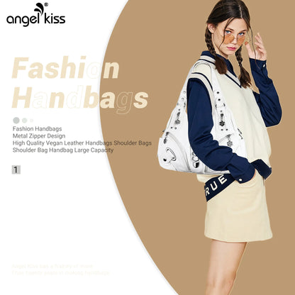 Angel Kiss Vintage Crossbody Bag, PU Hobo Satchel Tote, Lightweight Elegant Convertible Shoulder Handbag, Fashion Women’s Commuter Bag, Perfect for Everyday Summer Wear and Mother’s Day Presents