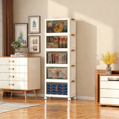 ONAIL Foldable Storage Boxes with Lids & Wheels, Available in 40/64/128QT, 1–5 Tier Stackable Storage Organiser for Home, Kitchen, Bedroom, Bathroom and Warehouse