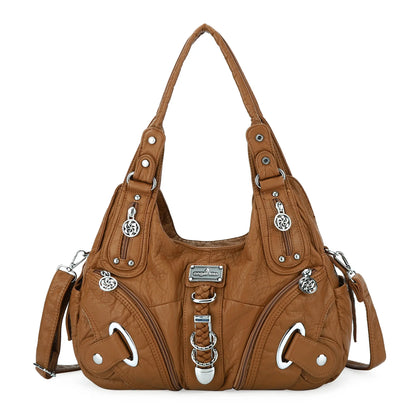 Angel Kiss Vintage Crossbody Bag, PU Hobo Satchel Tote, Lightweight Elegant Convertible Shoulder Handbag, Fashion Women’s Commuter Bag, Perfect for Everyday Summer Wear and Mother’s Day Presents