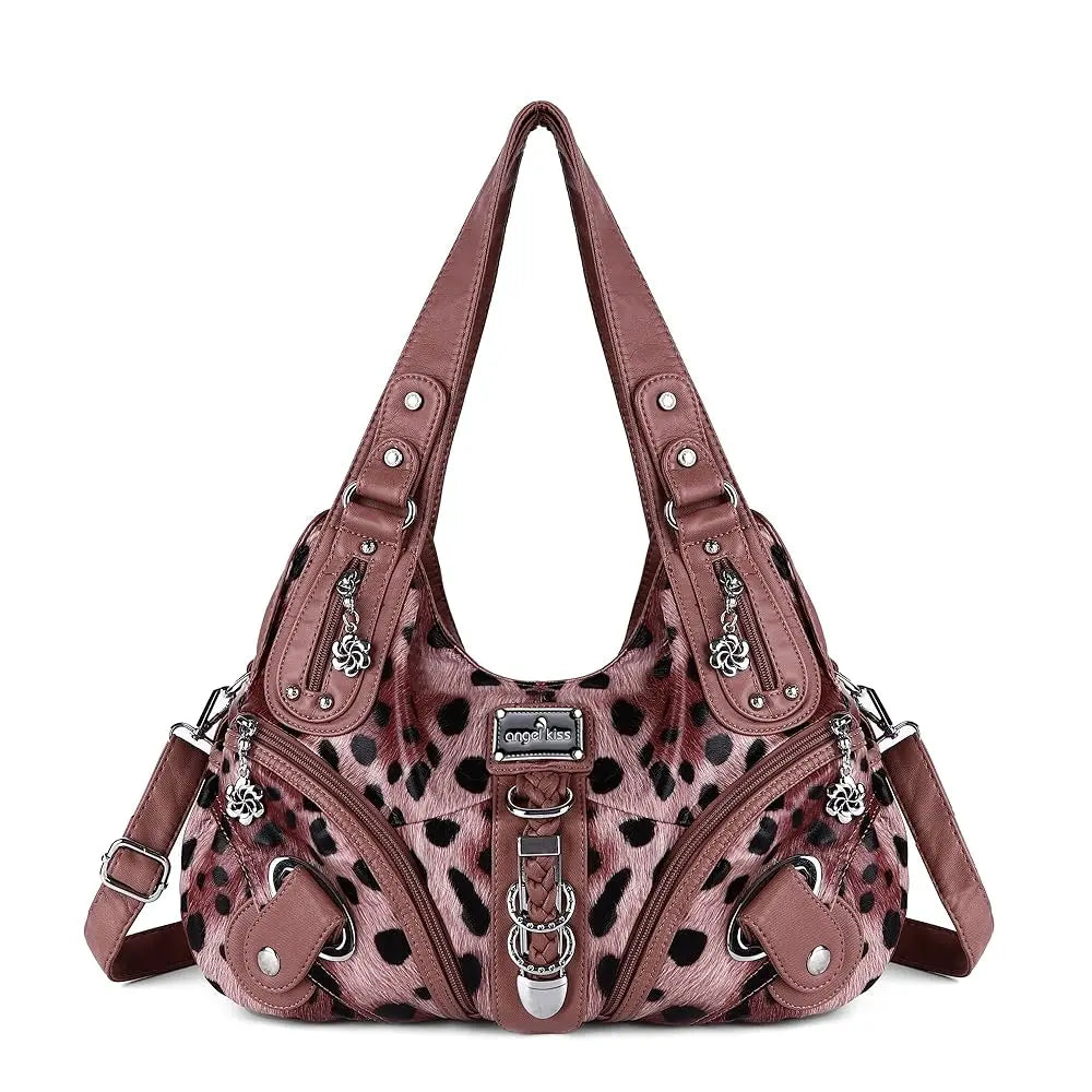 Angel Kiss Vintage Crossbody Bag, PU Hobo Satchel Tote, Lightweight Elegant Convertible Shoulder Handbag, Fashion Women’s Commuter Bag, Perfect for Everyday Summer Wear and Mother’s Day Presents