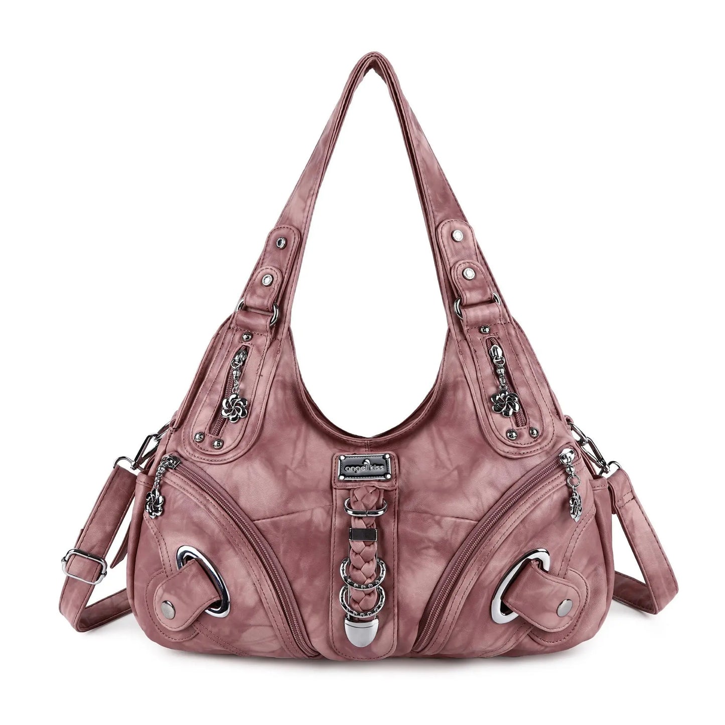 Angel Kiss Vintage Crossbody Bag, PU Hobo Satchel Tote, Lightweight Elegant Convertible Shoulder Handbag, Fashion Women’s Commuter Bag, Perfect for Everyday Summer Wear and Mother’s Day Presents