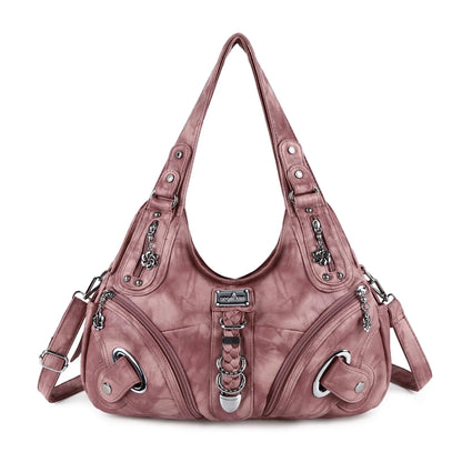 Angel Kiss Vintage Crossbody Bag, PU Hobo Satchel Tote, Lightweight Elegant Convertible Shoulder Handbag, Fashion Women’s Commuter Bag, Perfect for Everyday Summer Wear and Mother’s Day Presents