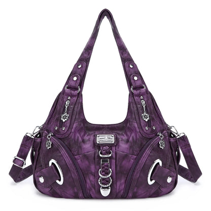 Angel Kiss Vintage Crossbody Bag, PU Hobo Satchel Tote, Lightweight Elegant Convertible Shoulder Handbag, Fashion Women’s Commuter Bag, Perfect for Everyday Summer Wear and Mother’s Day Presents