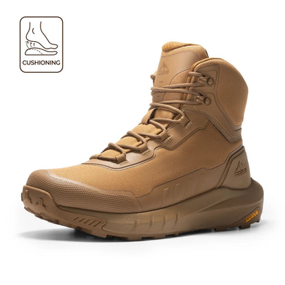 NORTIV 8 Terrascope High-Top Tactical & Security Boots for Men, Black Oxford Fabric with Mesh Lining & Vegan Leather, ETPU Rubber Outsole, Ideal for Security Work & Outdoor Activities