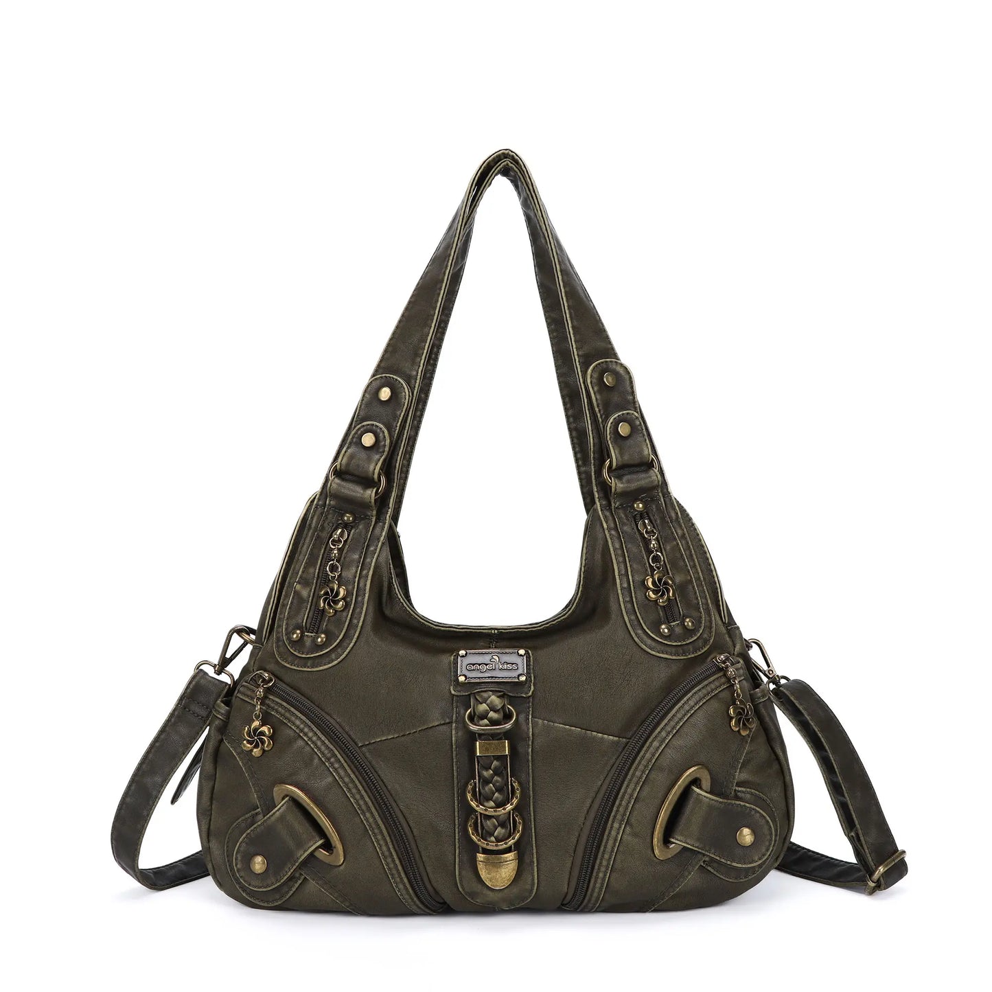Angel Kiss Vintage Crossbody Bag, PU Hobo Satchel Tote, Lightweight Elegant Convertible Shoulder Handbag, Fashion Women’s Commuter Bag, Perfect for Everyday Summer Wear and Mother’s Day Presents