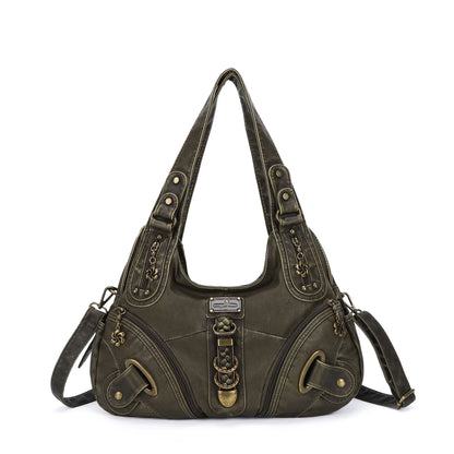 Angel Kiss Vintage Crossbody Bag, PU Hobo Satchel Tote, Lightweight Elegant Convertible Shoulder Handbag, Fashion Women’s Commuter Bag, Perfect for Everyday Summer Wear and Mother’s Day Presents