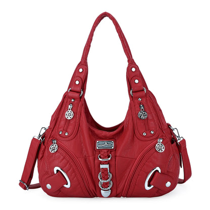 Angel Kiss Vintage Crossbody Bag, PU Hobo Satchel Tote, Lightweight Elegant Convertible Shoulder Handbag, Fashion Women’s Commuter Bag, Perfect for Everyday Summer Wear and Mother’s Day Presents
